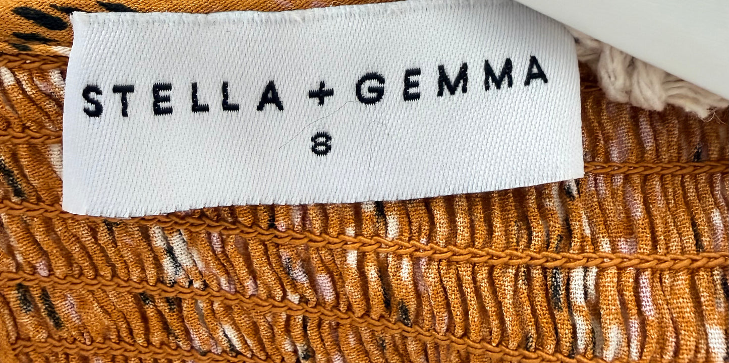 STELLA + GEMMA Yellow/Tan Maxi Dress
