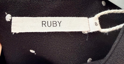 RUBY Black/White Dotted Mini Length Dress