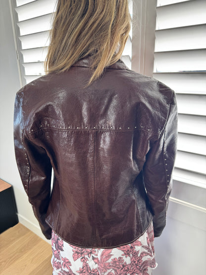 Brown Faux Leather Jacket