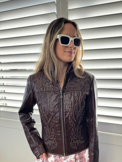 Brown Faux Leather Jacket