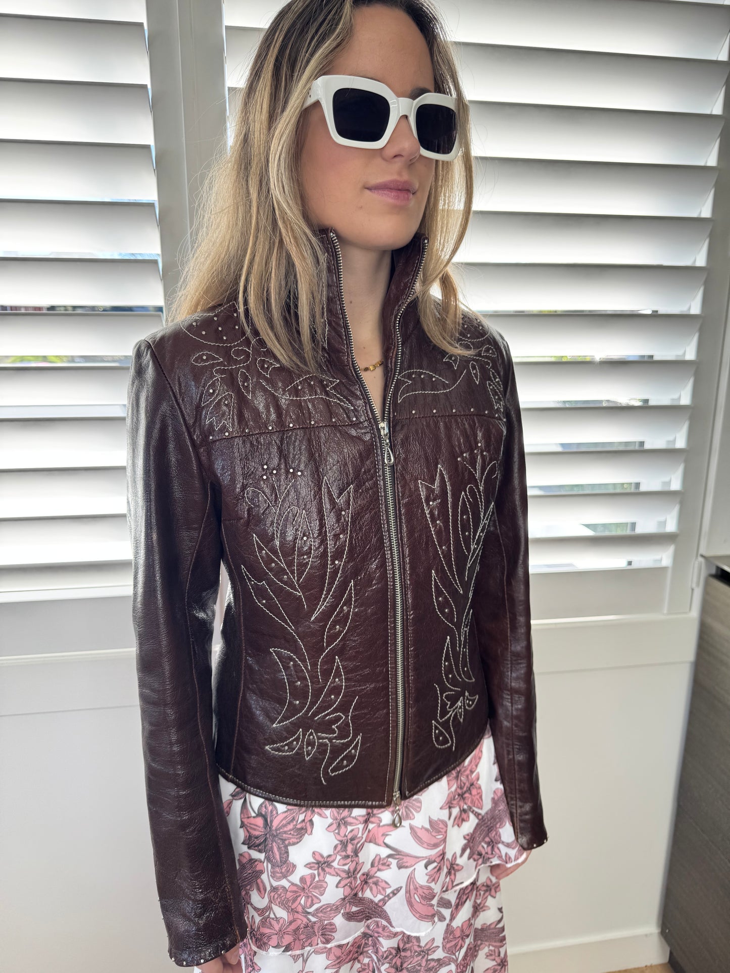Brown Faux Leather Jacket