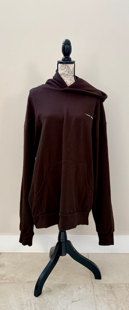 I LOVE UGLY Black/Brown Hoodie (Size 2XL)