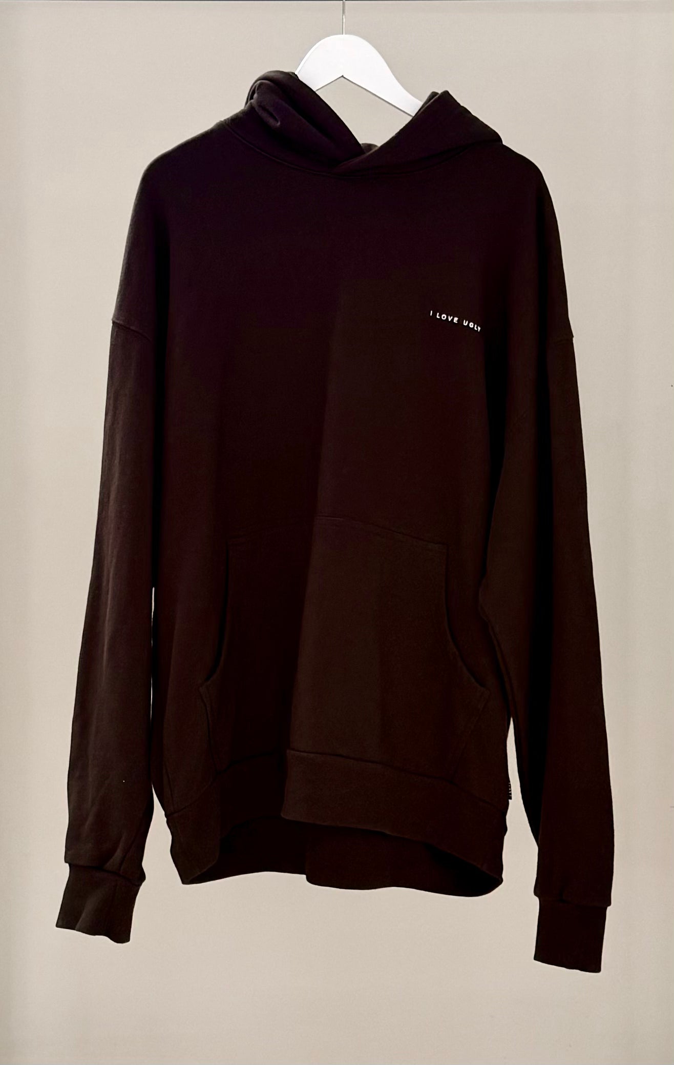 I LOVE UGLY Black/Brown Hoodie (Size 2XL)