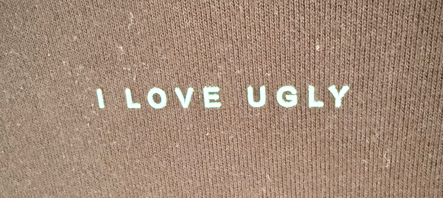 I LOVE UGLY Black/Brown Hoodie (Size 2XL)