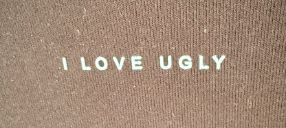 I LOVE UGLY Black/Brown Hoodie (Size 2XL)