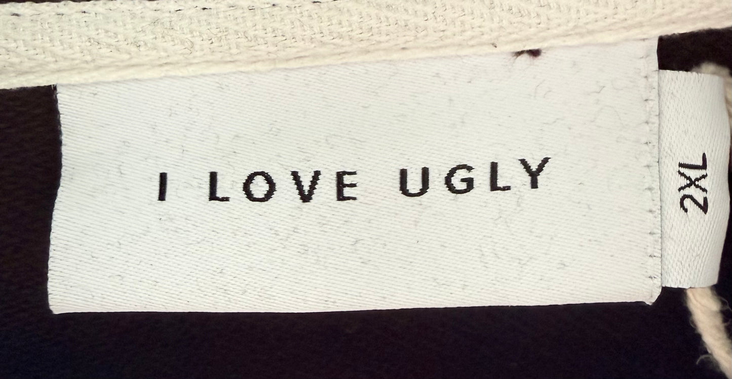 I LOVE UGLY Black/Brown Hoodie (Size 2XL)