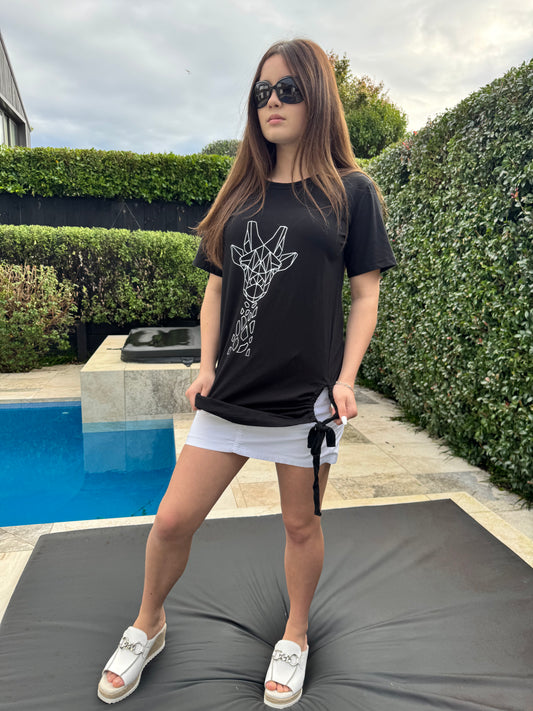 ZAFINA Black Long Top