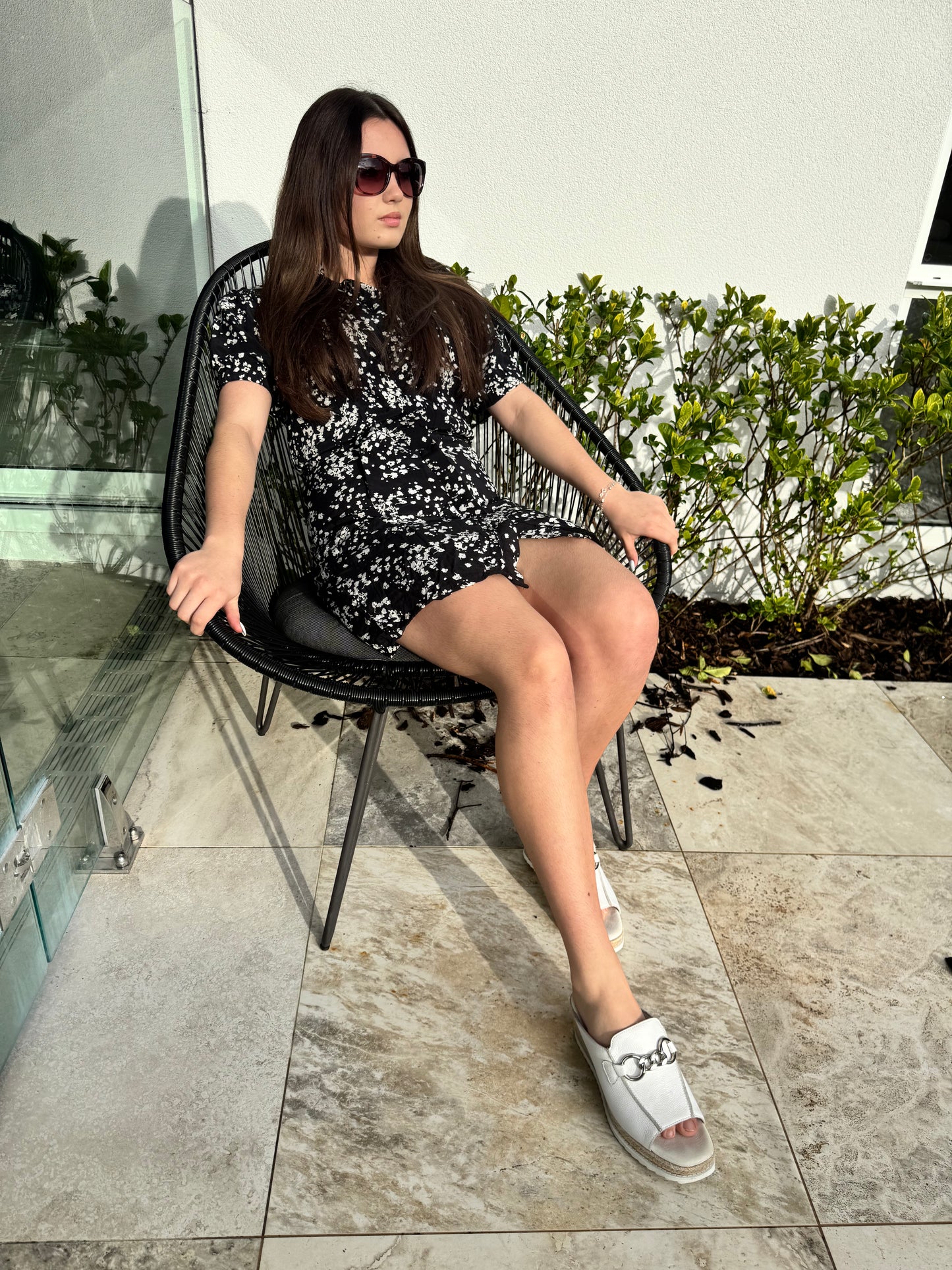 KOOKAI Black/White Floral Dress