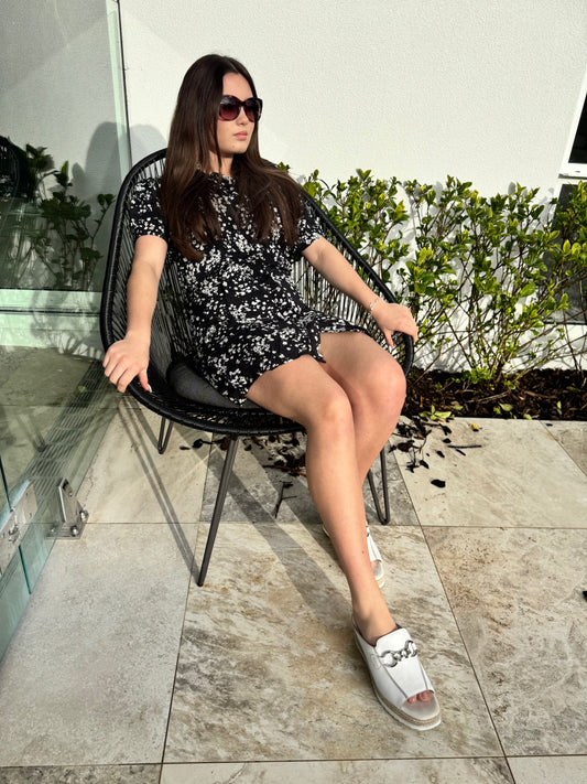 KOOKAI Black/White Floral Dress