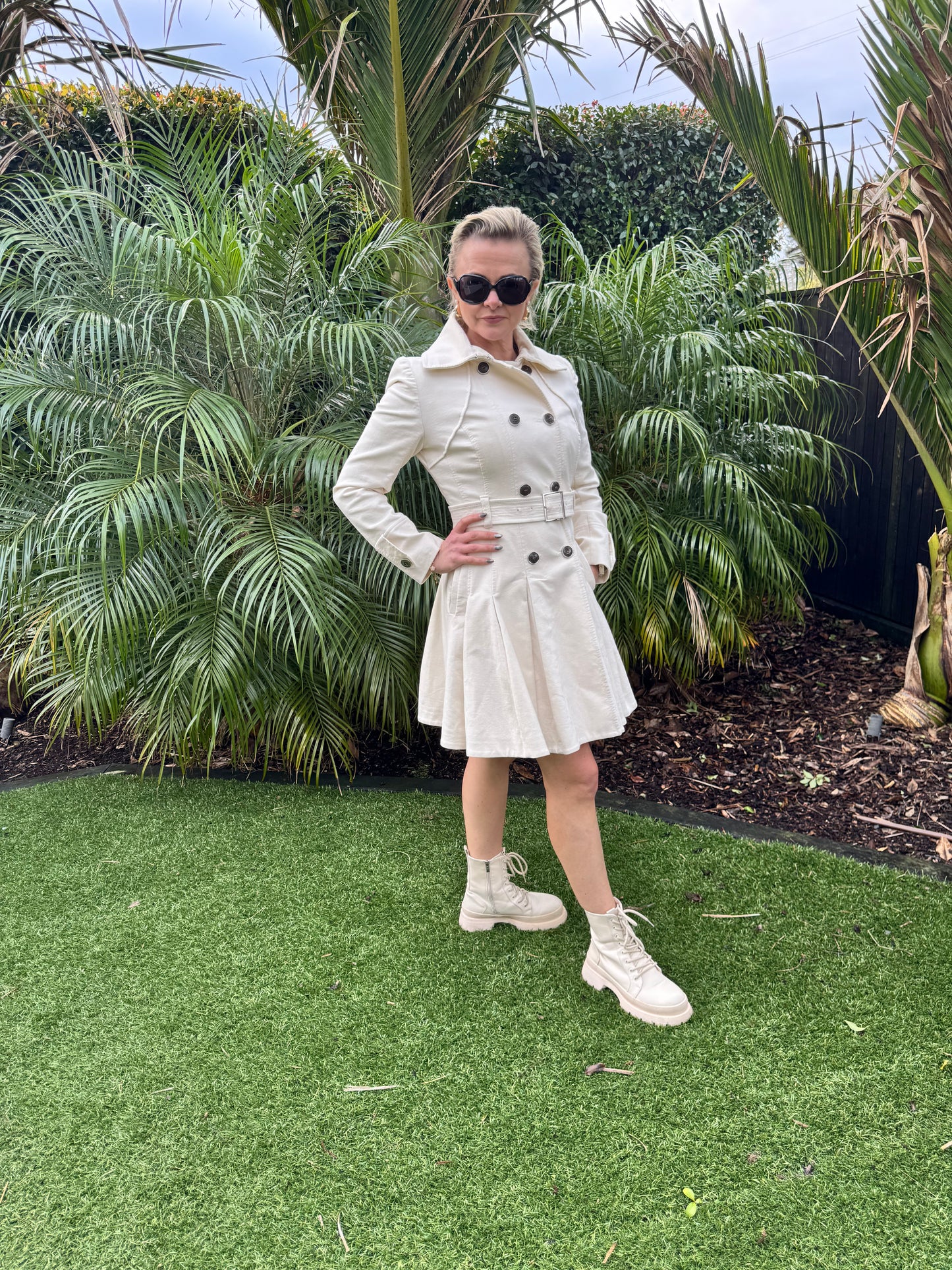 KAREN MILLEN Cream Trench Coat
