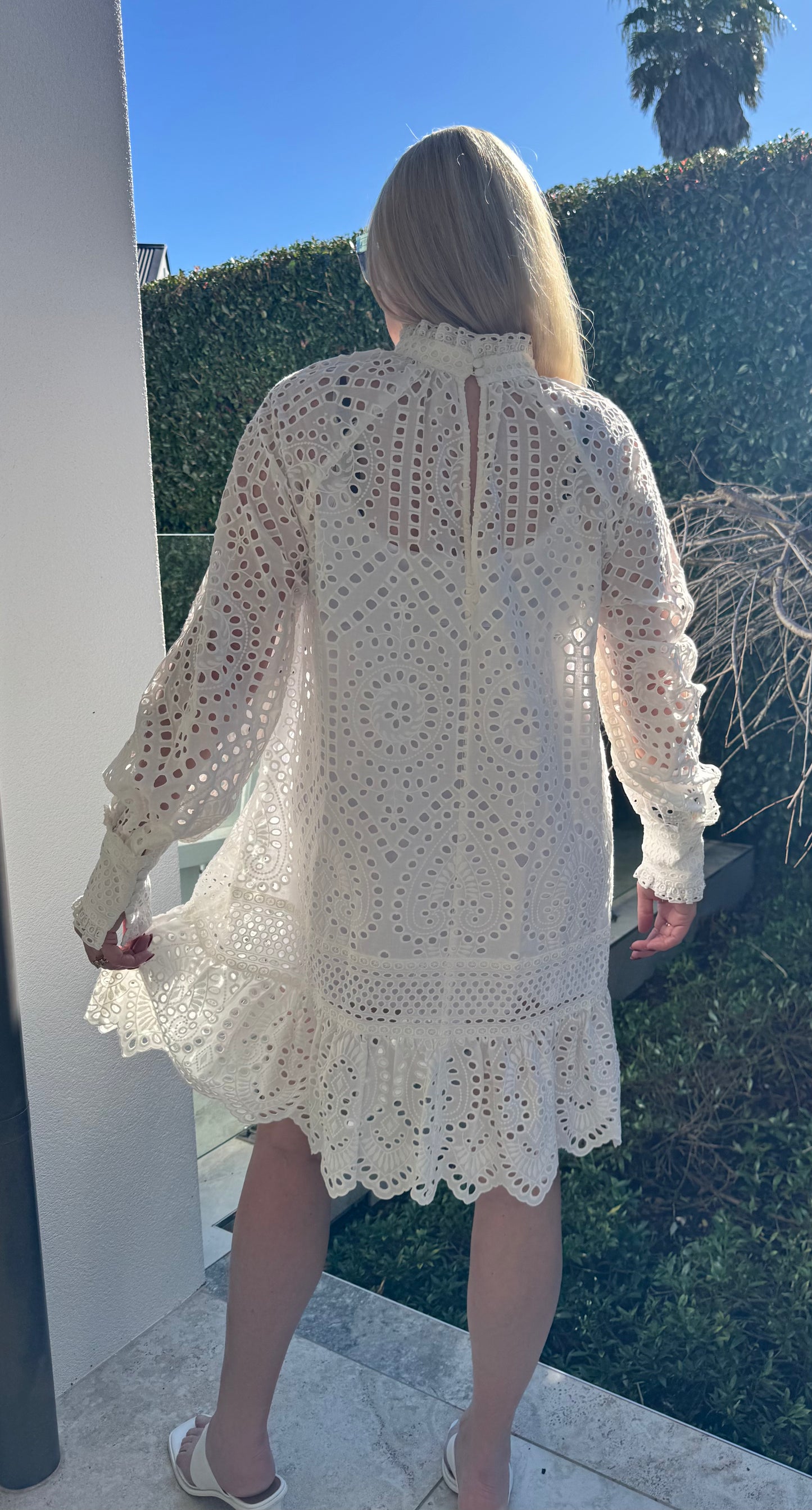 H&M White Casual Midi Dress