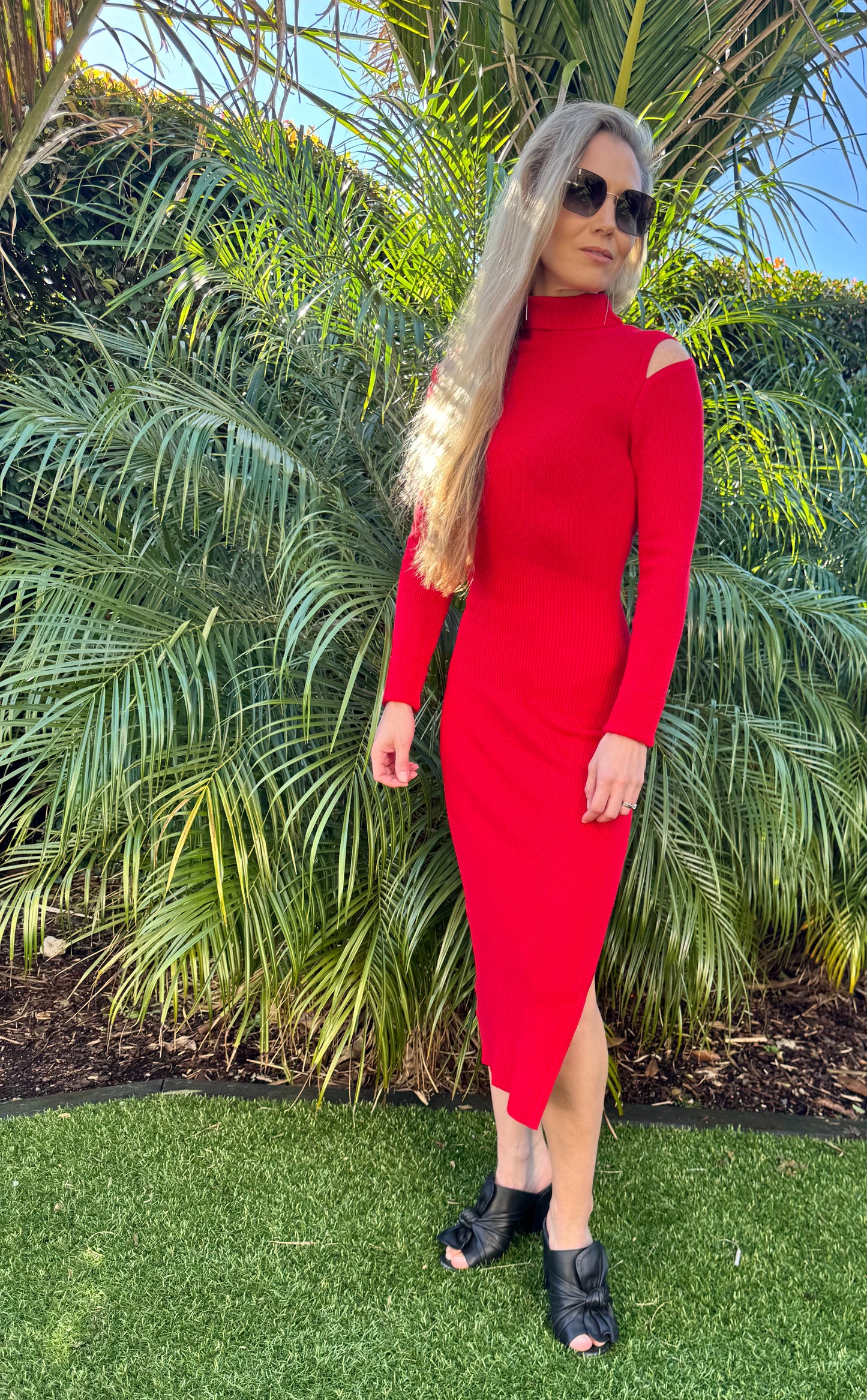 COUNTRY ROAD Red Wool Blend Maxi Dress