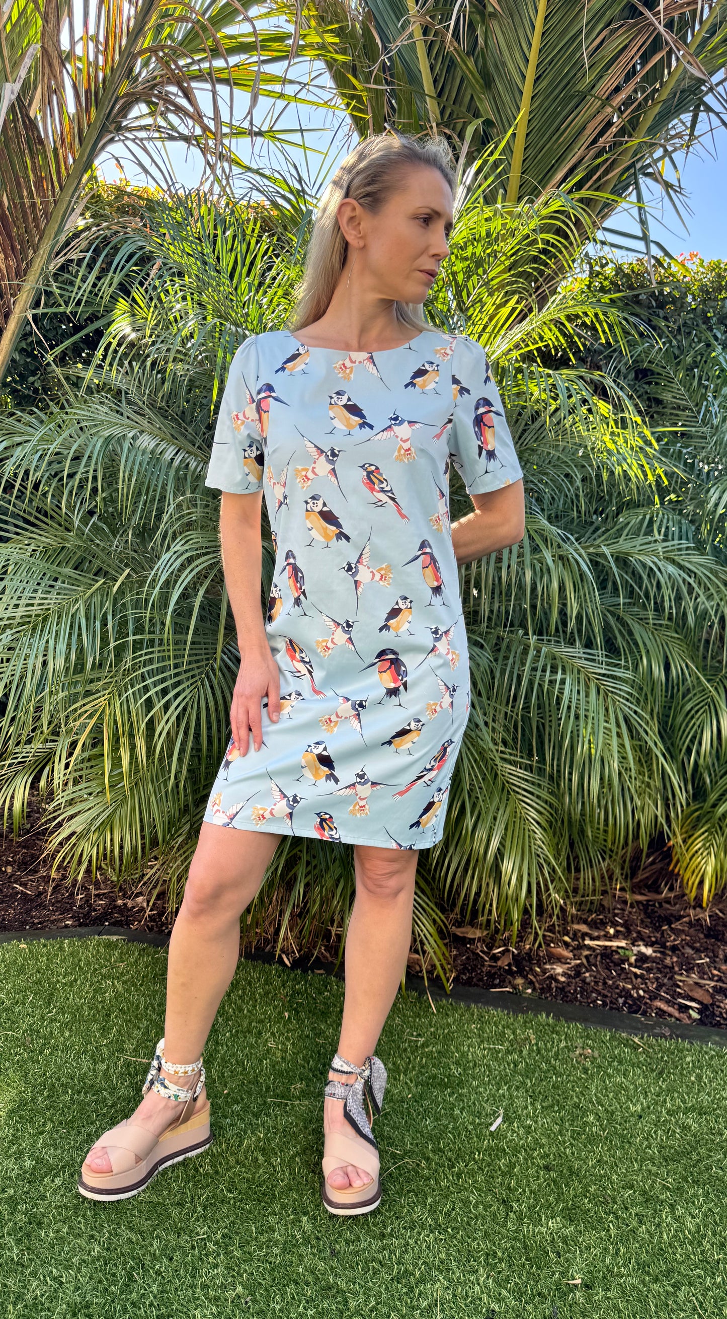 TUESDAY Light Blue Knee Length Dress