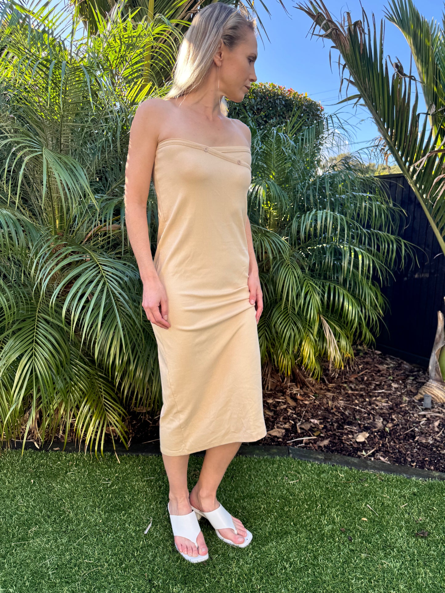 BY FRANKIE Tan Midi Dress