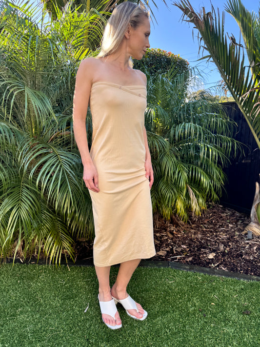 BY FRANKIE Tan Midi Dress