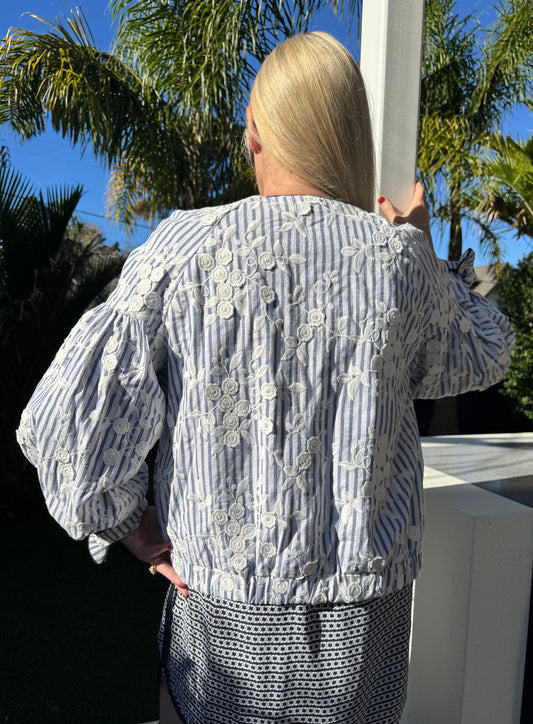 ZARA Blue and White Jacket