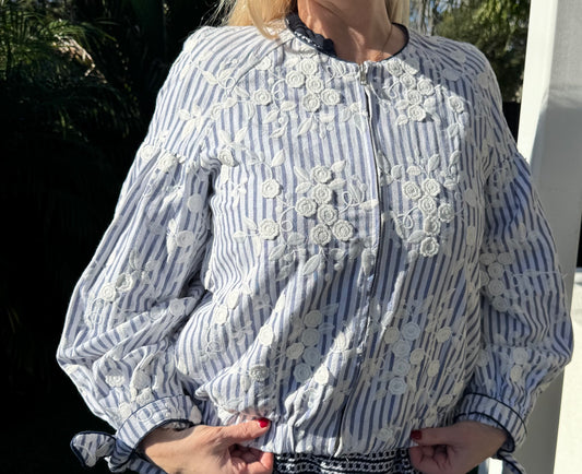 ZARA Blue and White Jacket