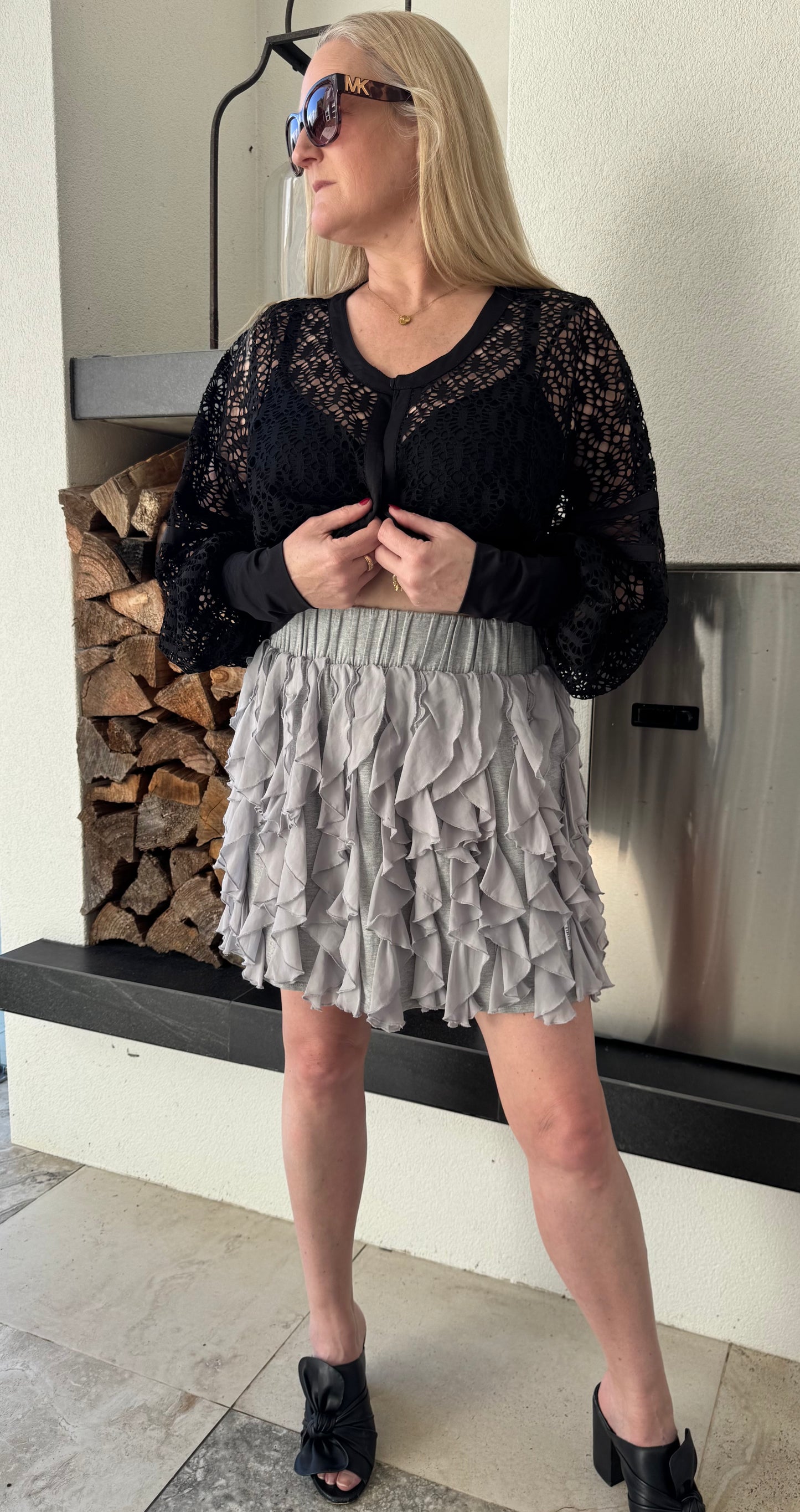 FEDERATION Grey Mini Skirt