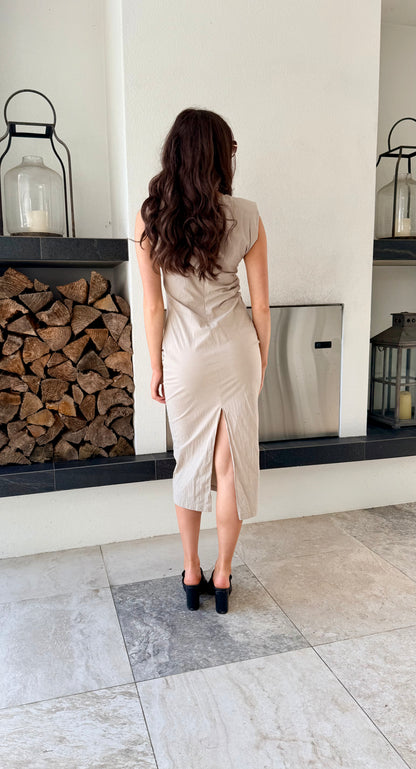 RESERVED Tan Midi Dress, Size M