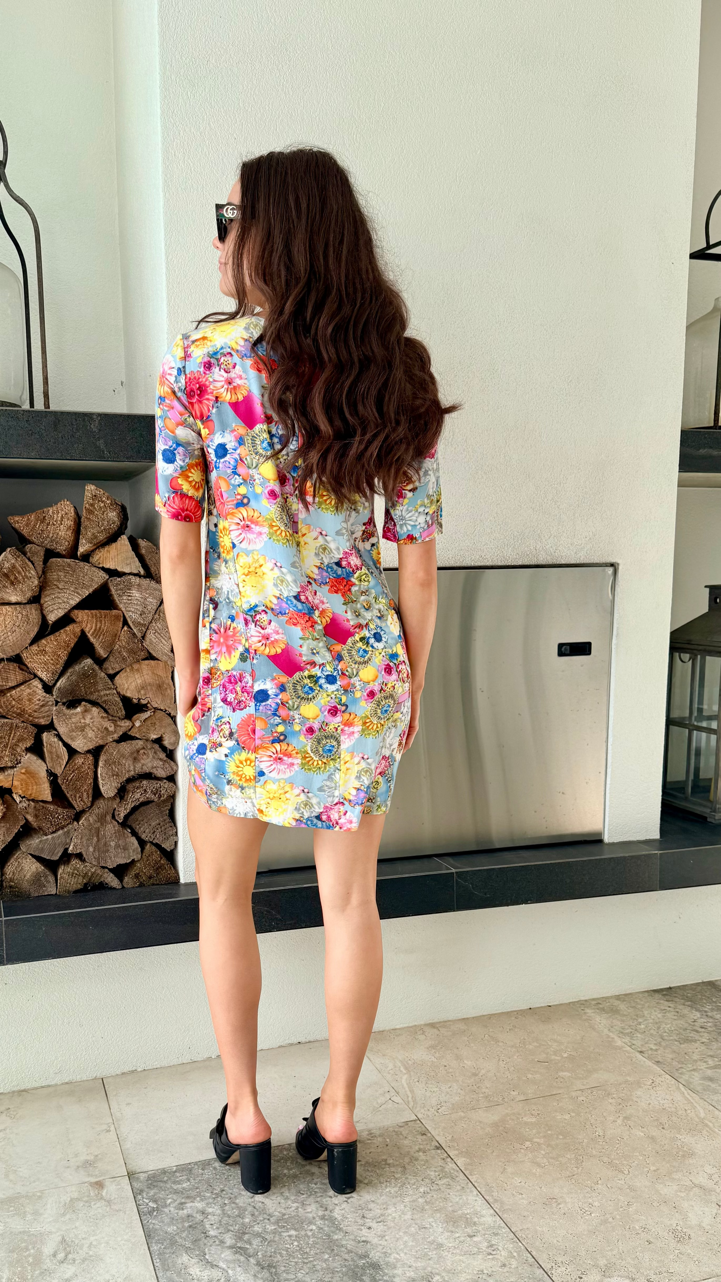 ASOS Floral Knee Length Dress, Sz UK6 (Fits S-M)