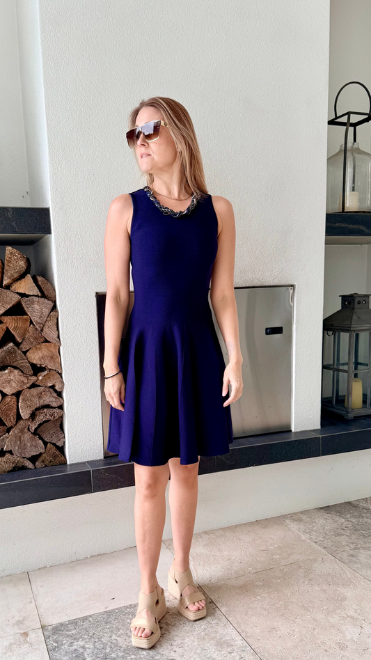 Navy Blue Knee Length Dress, Size 12