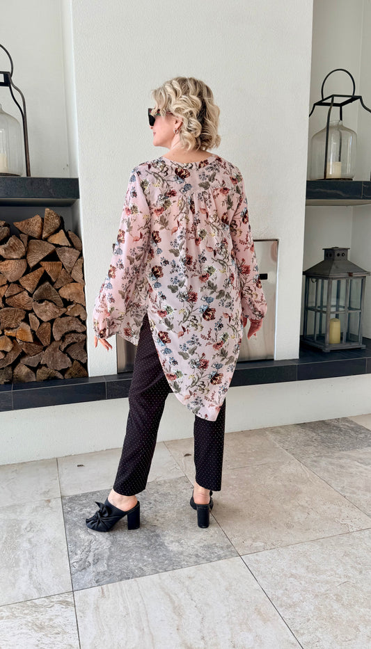 STITCH MINISTRY Pink Floral Long Top (Size 8)