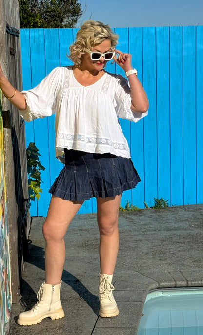 Dark Blue Mini Skirt