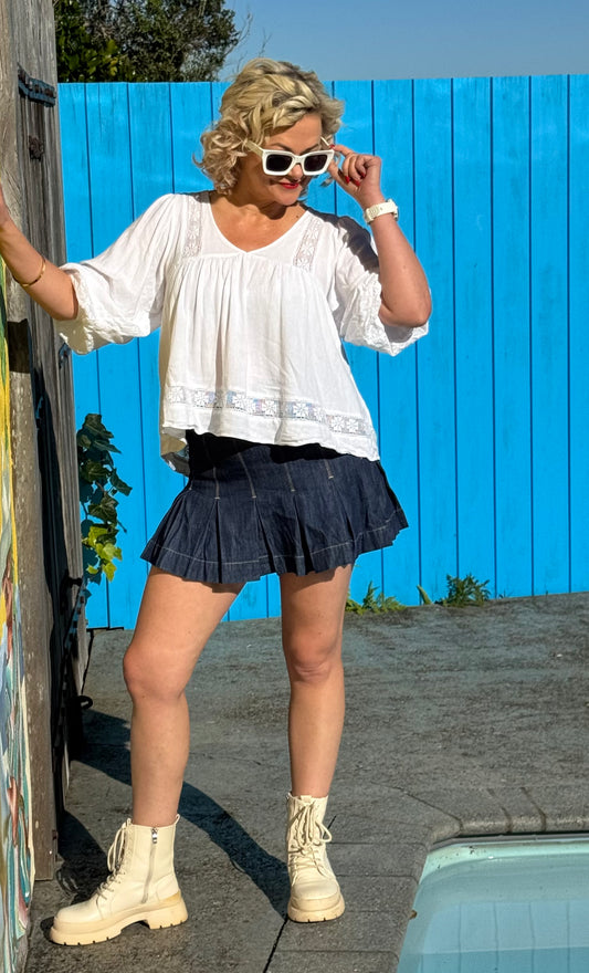 Dark Blue Mini Skirt