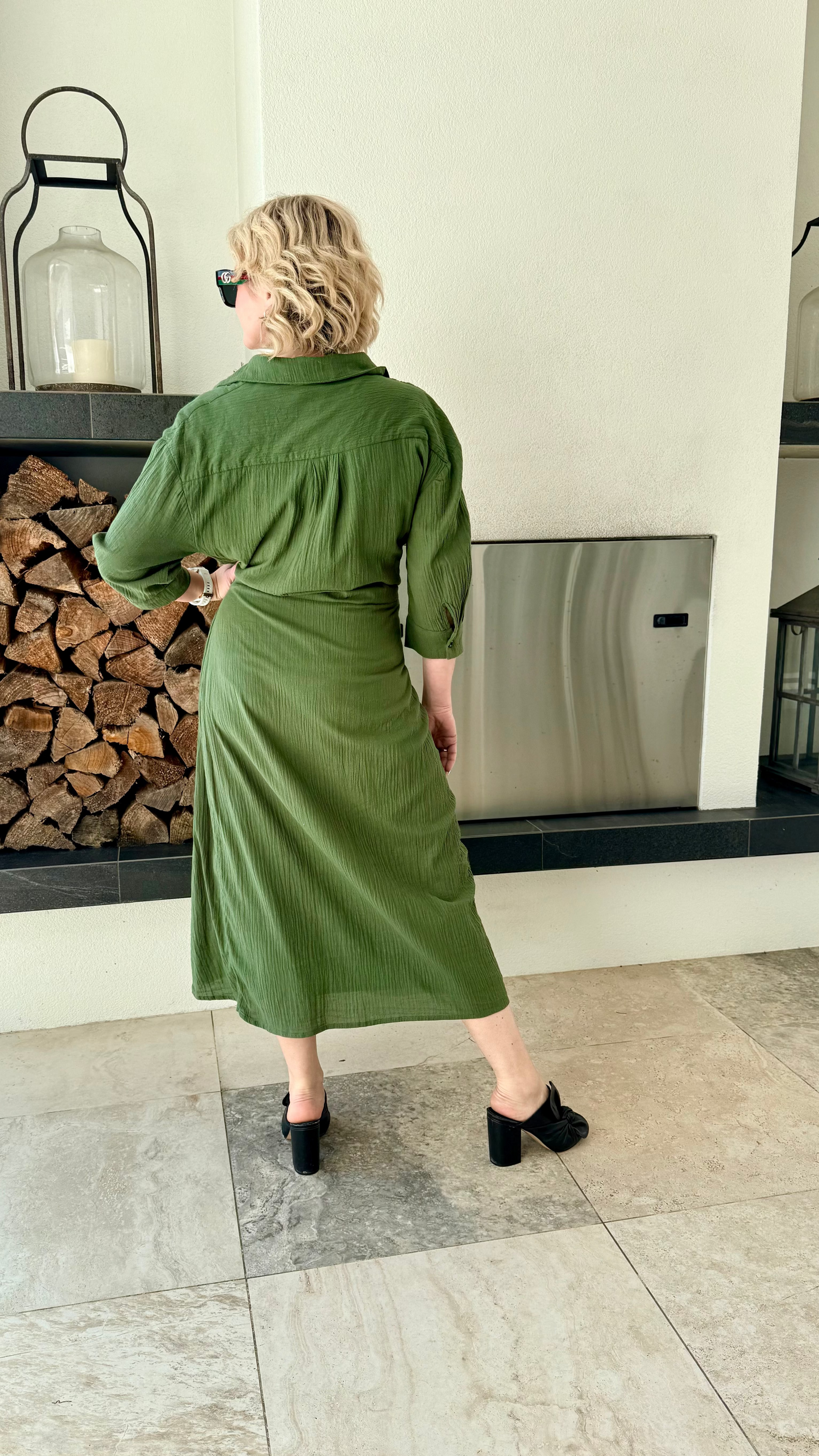 KETZ-KE Green Wrap Midi Dress, Size 14