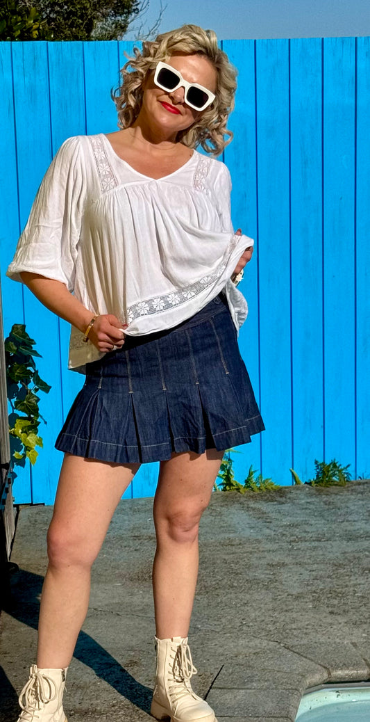 Dark Blue Mini Skirt