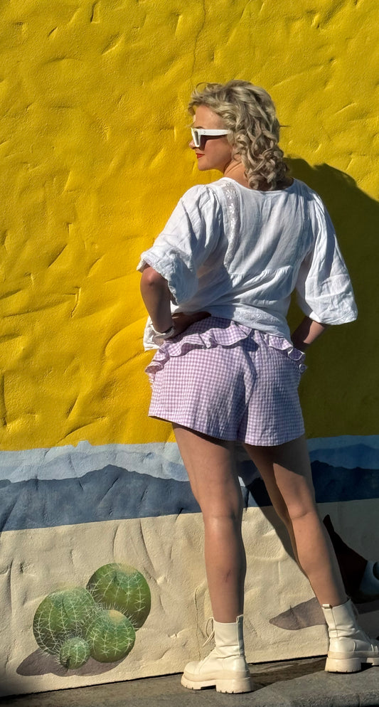 RUBY White/Purple Shorts