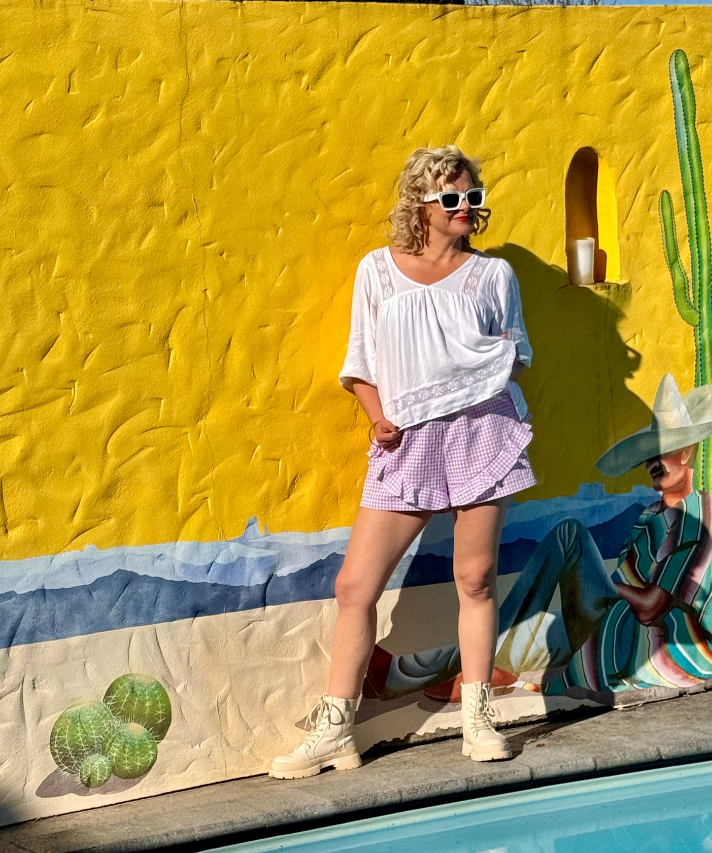 RUBY White/Purple Shorts