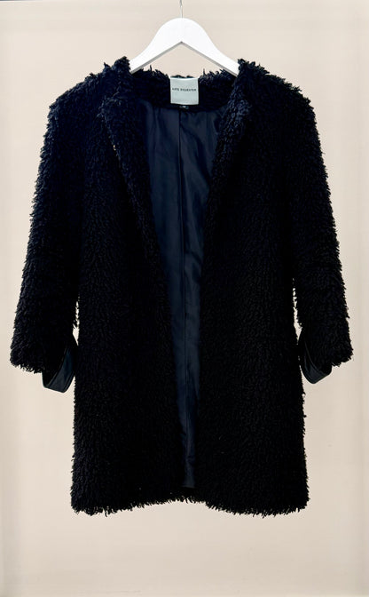 KATE SYLVESTER Long Black Coat, Size XS (Fits S/M)