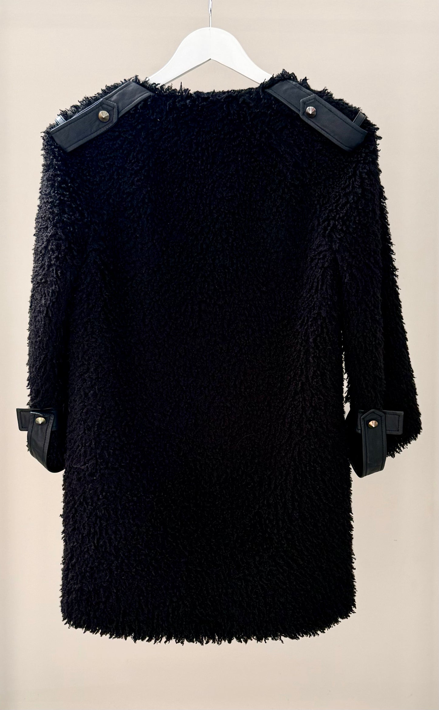 KATE SYLVESTER Long Black Coat, Size XS (Fits S/M)
