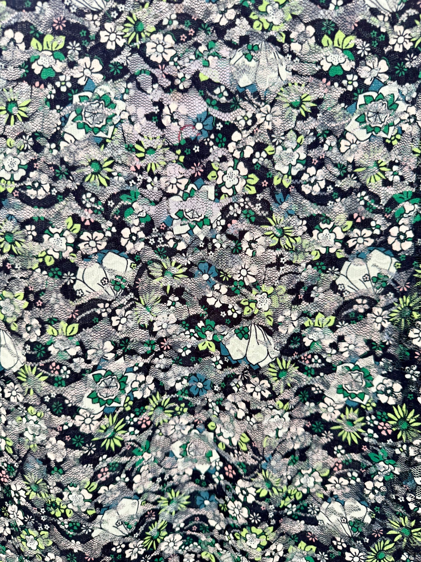 SCOTCH & SODA Green Floral Sheer Top, Size L (Fits S/M)