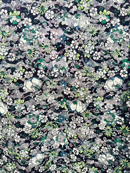 SCOTCH & SODA Green Floral Sheer Top, Size L (Fits S/M)