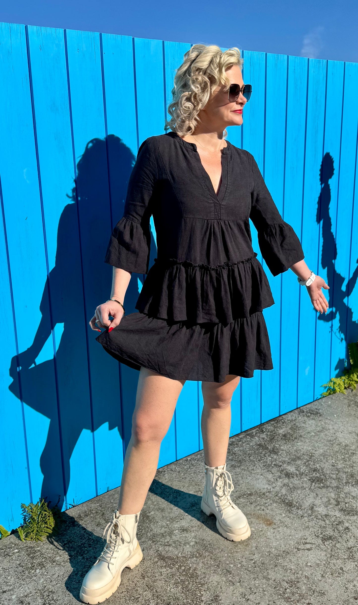 RUBY Knee Length Black Dress