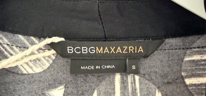 BCBGMaxAzria Black/White Knee Length Wrap Dress, Size S