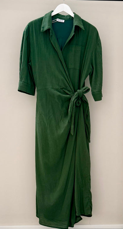 KETZ-KE Green Wrap Midi Dress, Size 14