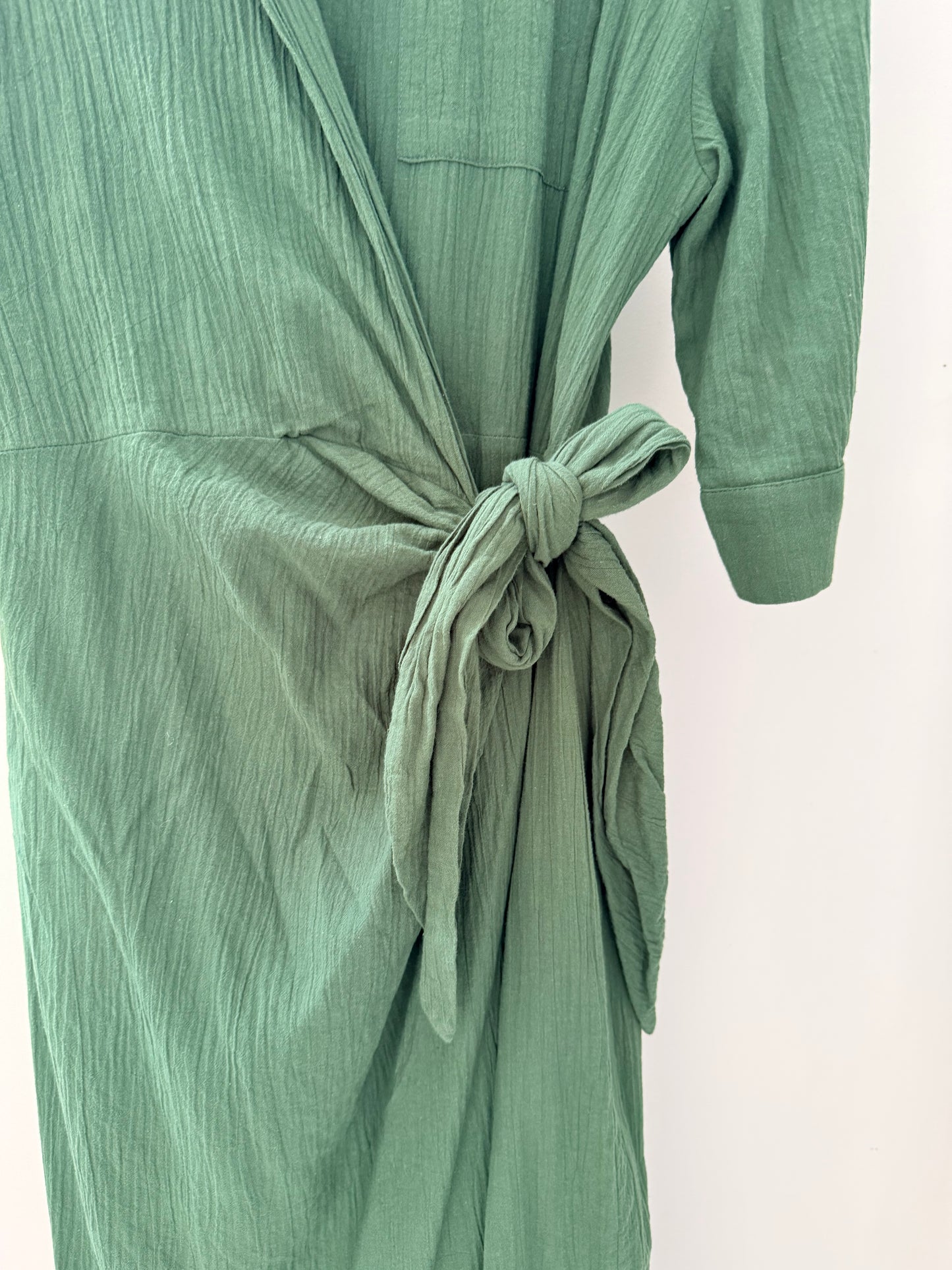 KETZ-KE Green Wrap Midi Dress, Size 14
