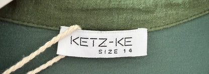 KETZ-KE Green Wrap Midi Dress, Size 14