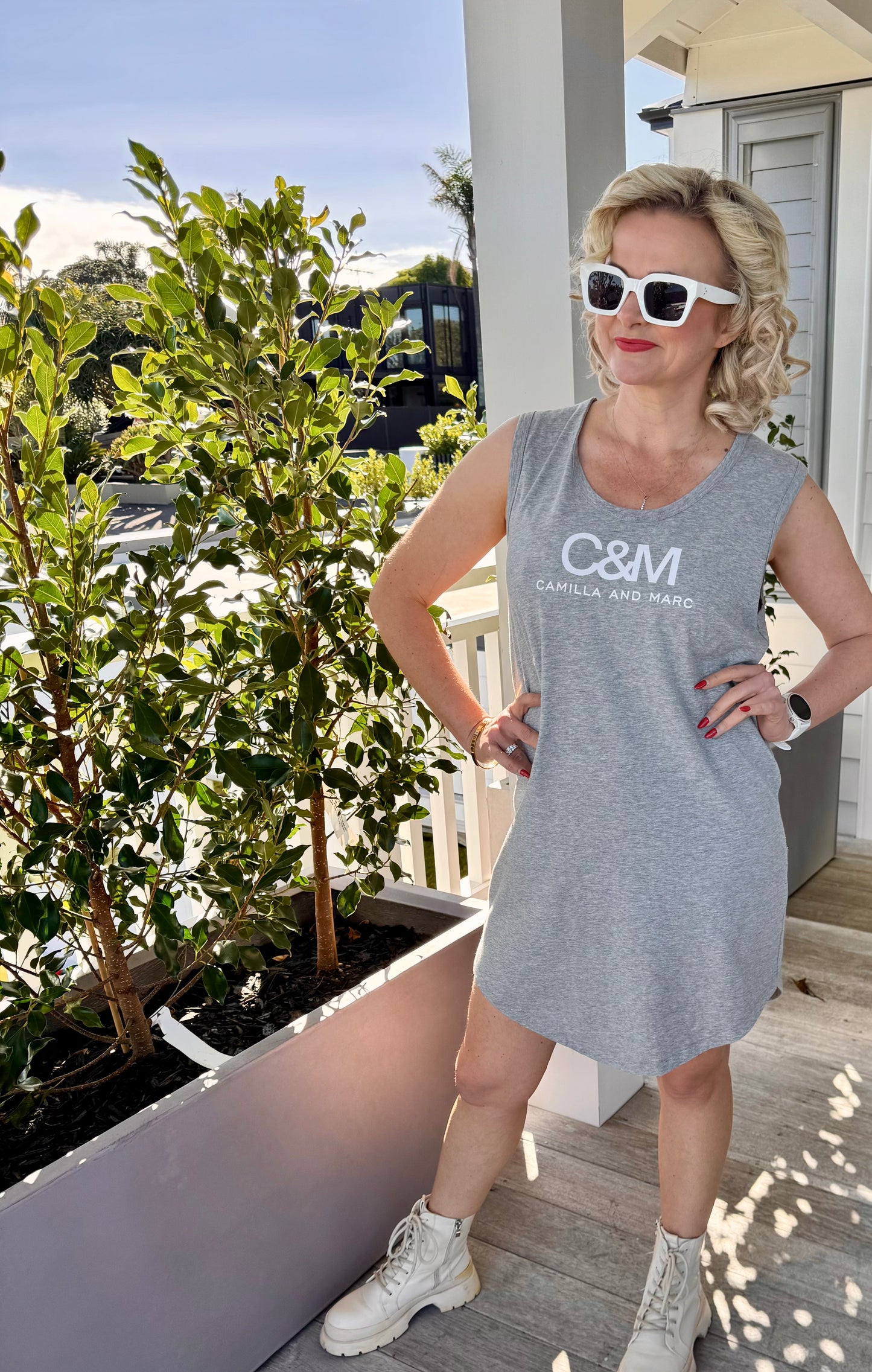 CAMILLA and MARC Grey Midi Dress