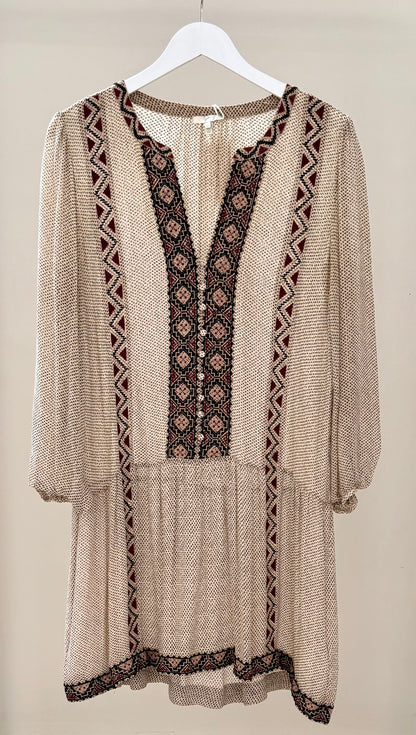 JOIE Brown Knee Length Silk Dress, Size M **Puppy Not For Sale