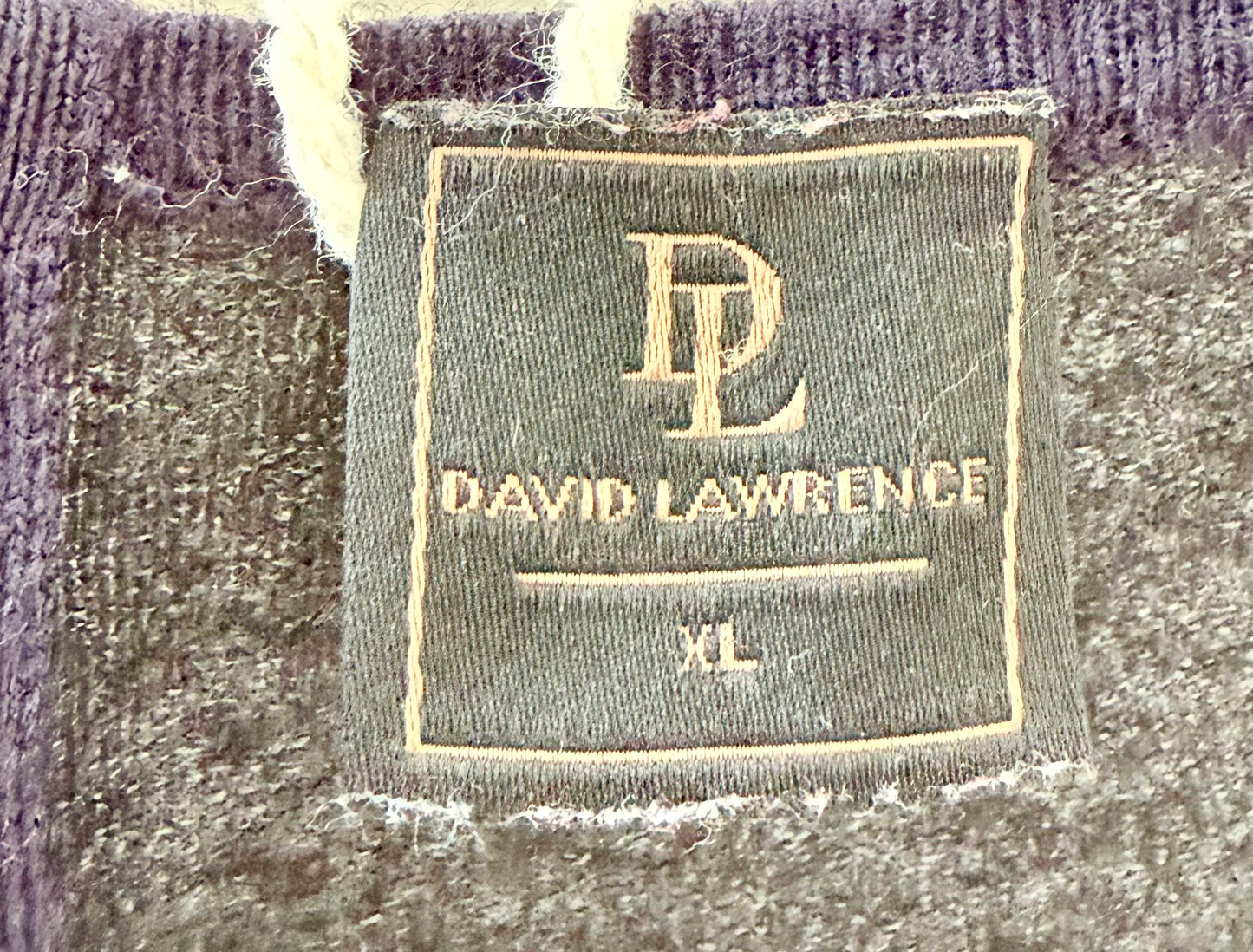 DAVID LAWRENCE - Grey/Navy Knee Length Wool Blend Dress, Size XL (fits M)