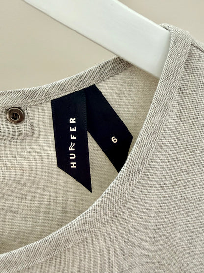 HUFFER Grey Linen/Cotton Blend Mini Dress, Size 6 (Fits S) *** NEW WITH TAGS ***