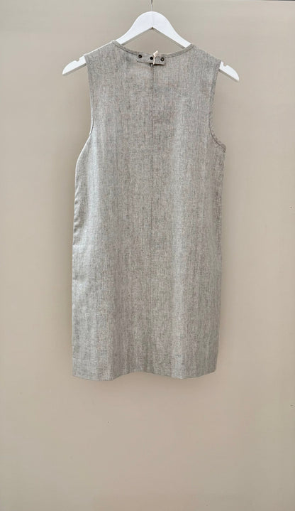 HUFFER Grey Linen/Cotton Blend Mini Dress, Size 6 (Fits S) *** NEW WITH TAGS ***