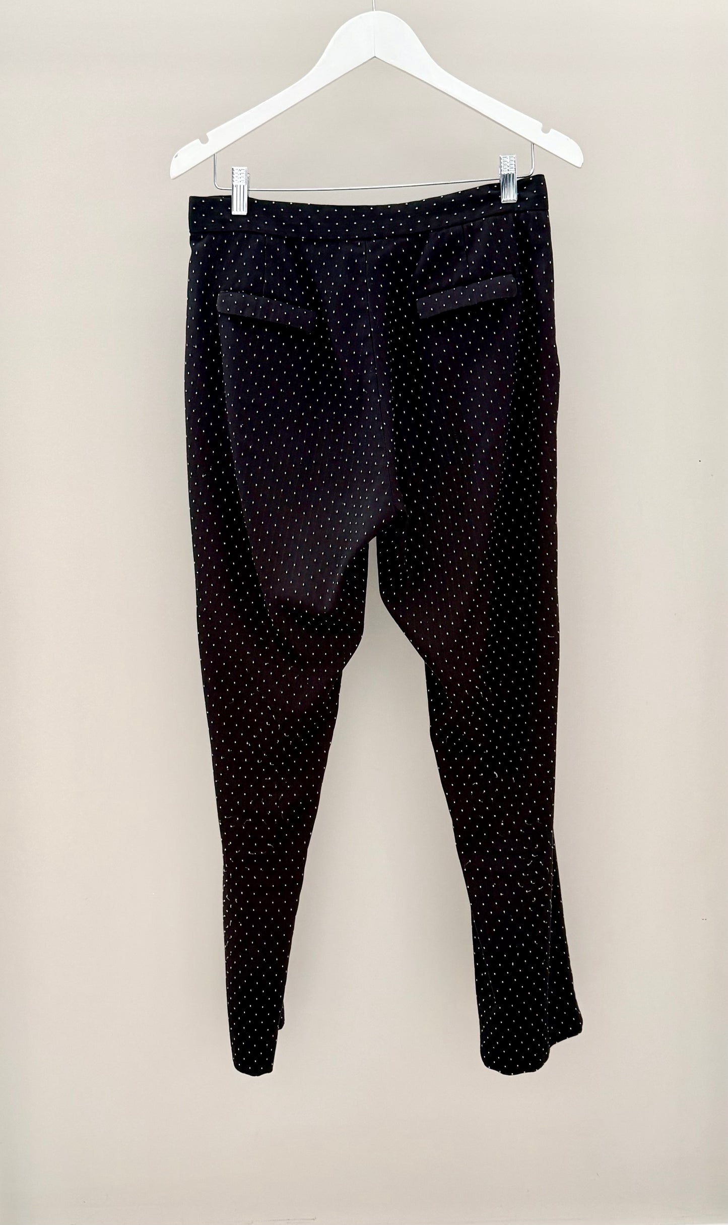 RUBY Brown/White Dotted Tapered Trousers, Size 10