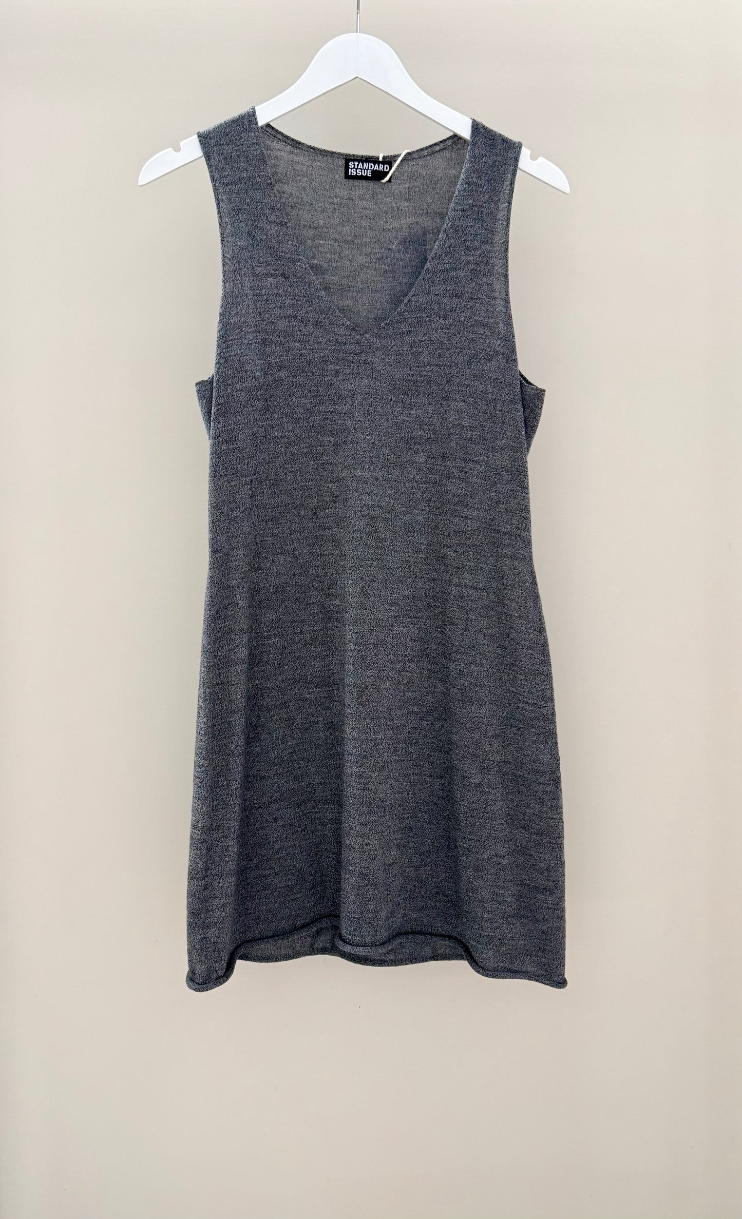 STANDARD ISSUE Grey 100% Merino Wool Mini Dress, Fits Sz S-M