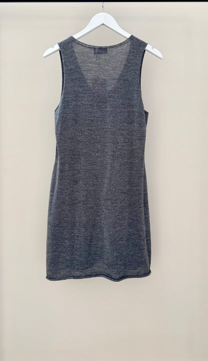 STANDARD ISSUE Grey 100% Merino Wool Mini Dress, Fits Sz S-M