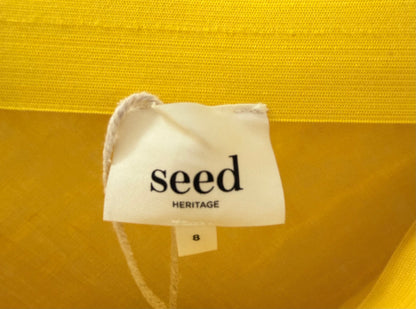 SEED Yellow Linen Blend Maxi Skirt, Size 8